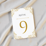 Asztalszám - Arany Virágos