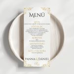 Menükártya - Arany Virágos