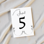 Asztalszám - Fekete & Fehér Letisztult