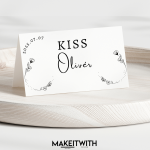 Ültetőkártya - Fekete & Fehér Letisztult