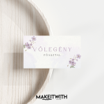 Ültetőkártya - Lila Virágos