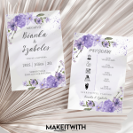 Kétoldalas - Lila Klematisz Virágos