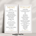 Menükártya - Minimalista