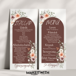 Menükártya – Elegáns, Rusztikus Vintage Rózsákkal