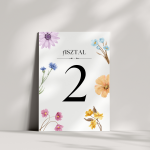 Asztalszám - Színes Réti Virágos