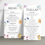 Menükártya - Színes Réti Virágos