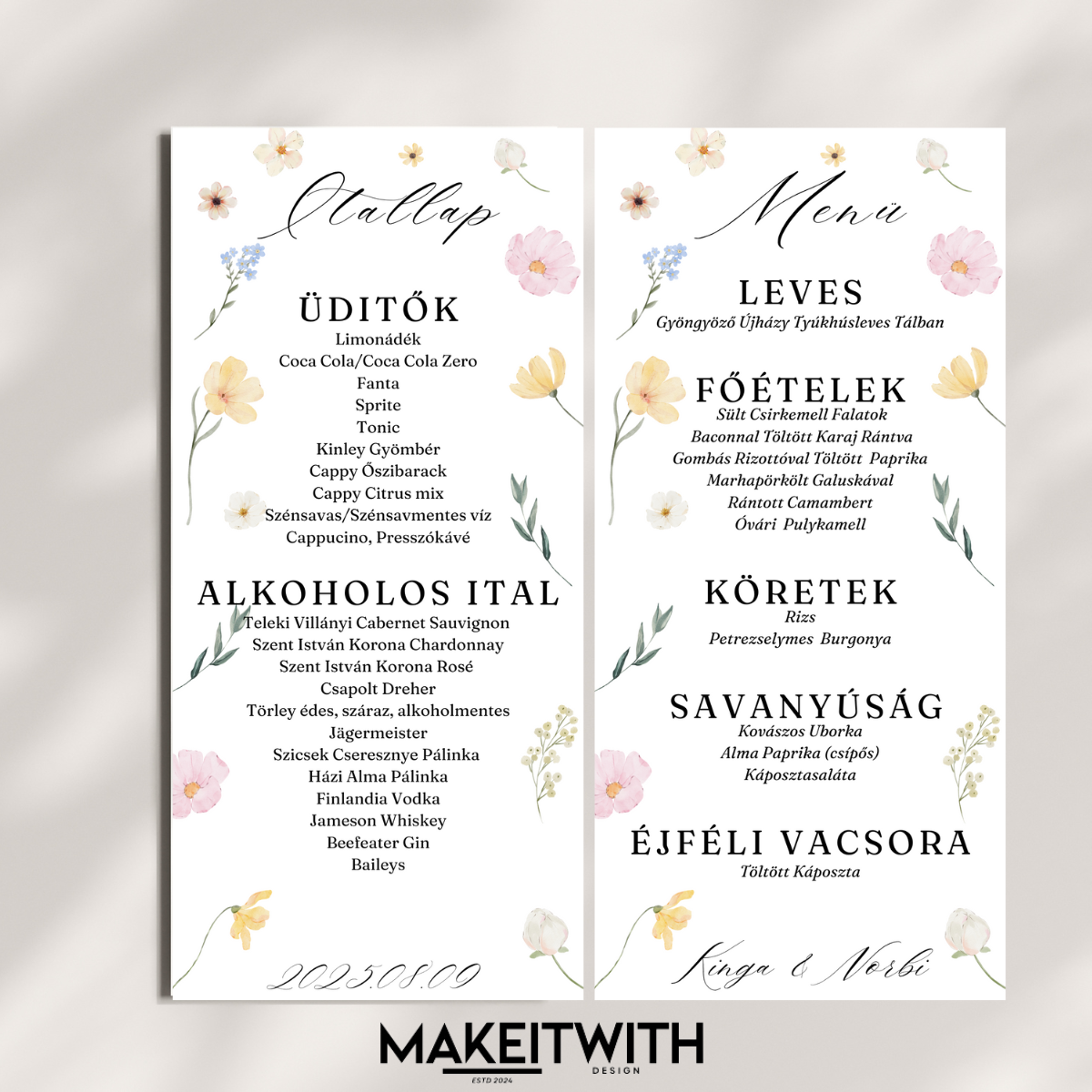 színes virágos_menü Menükártya - Színes Virágos - Image 1