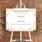 Köszöntő Tábla - Arany Virágos - Image 2