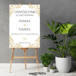 Köszöntő Tábla - Arany Virágos