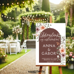 Köszöntő Tábla - Elegáns, Rusztikus Vintage Rózsákkal