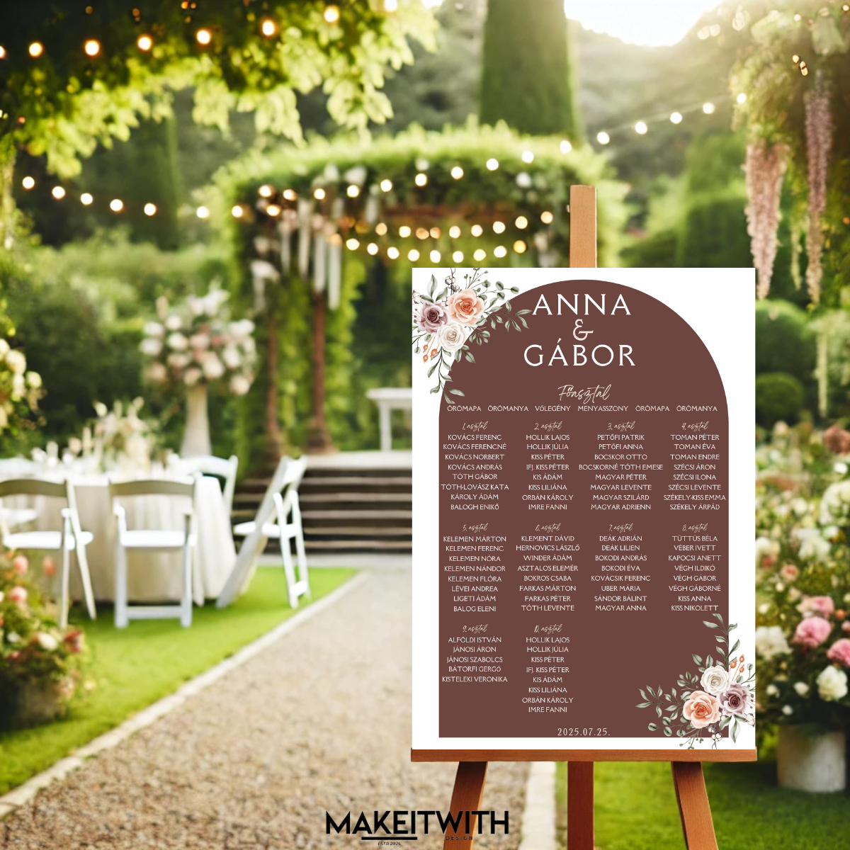 elegáns, rusztikus vinatge rózsákkal ültetőtábla 50x70 Digitális Ültető Tábla – Elegáns, Rusztikus Vintage Rózsákkal - Image 1