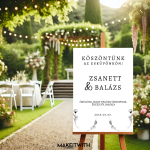 Köszöntő Tábla – Fekete & Fehér Letisztult