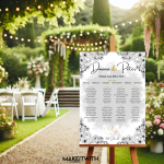 Ültető Tábla - Fekete & Fehér Virágos