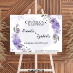 Digitális Köszöntő Tábla – Lila Klematisz Virágos