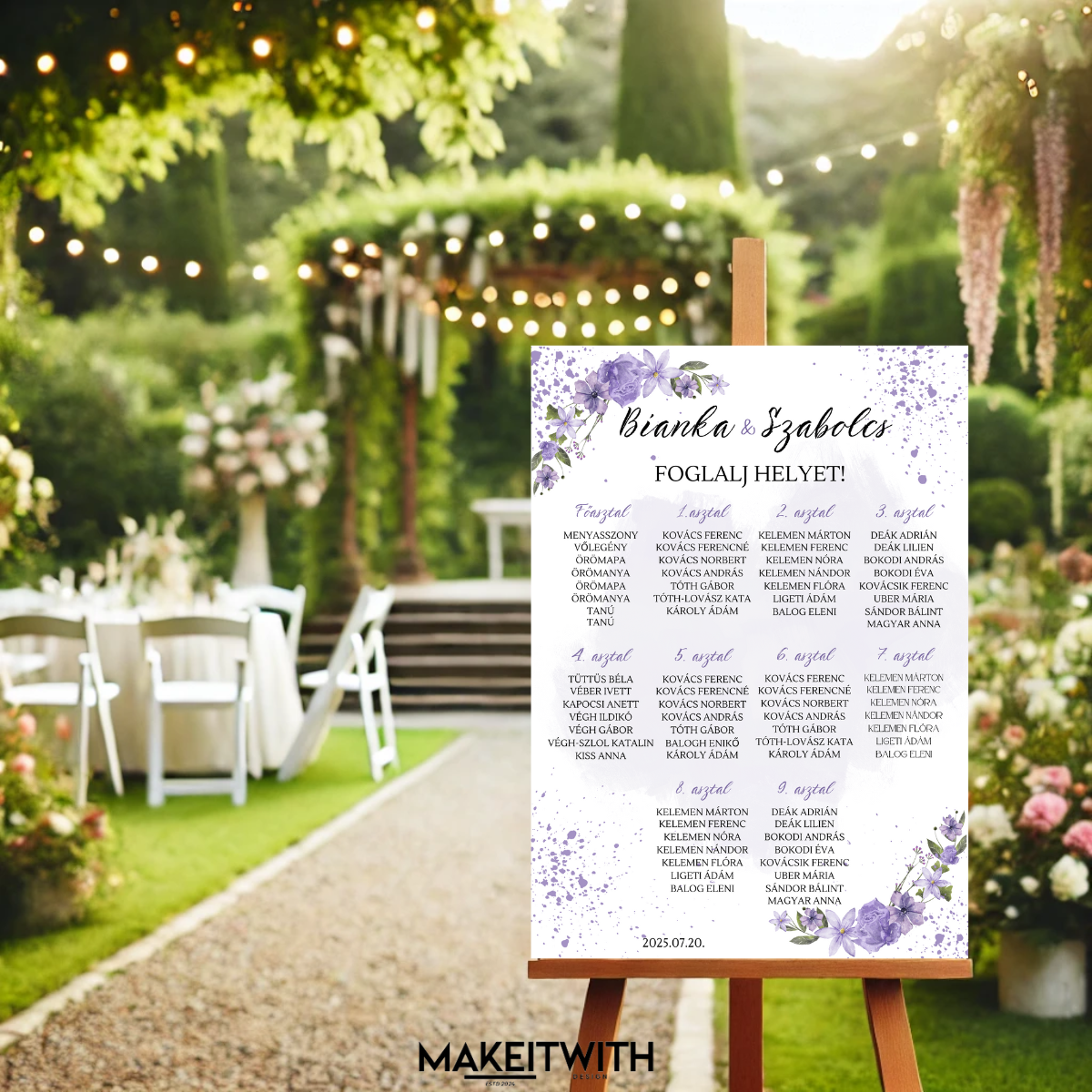 lila klematisz virágos ÜLTETŐ TÁBLA 50X70 Ültető Tábla - Lila Klematisz Virágos - Image 1