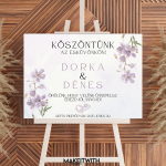Digitális Köszöntő Tábla – Lila Virágos