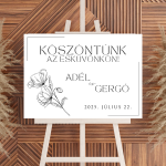 Digitális Köszöntő Tábla – Minimalista, Mákvirágos