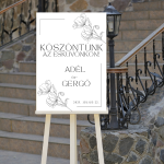 Köszöntő Tábla - Minimalista, Mákvirágos