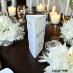 Háromszög Menü/Asztalszám – Arany Virágos - Image 2