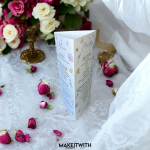 Háromszög Menü/Asztalszám – Színes Virágos - Image 2