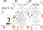 Háromszög Menü/Asztalszám – Színes Réti Virágos - Image 3