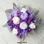 Tulipán Álom – Illatosított Virágbox (lila-fehér) - Image 2